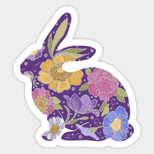 Virginia the Floral Bunny Sticker